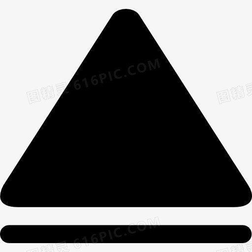 向上箭头的黑色三角形符号图标