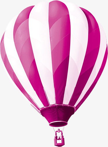 紫色卡通可爱条纹热气球装饰