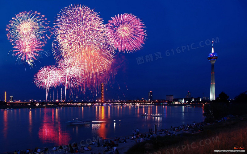 都市城市夜景烟花烟火