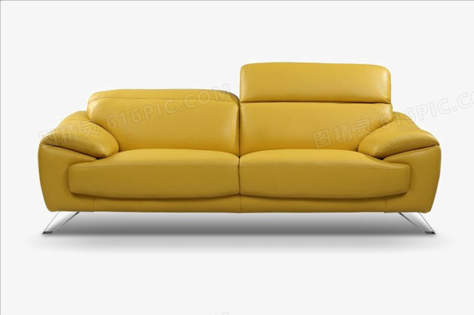 黄色真皮沙发