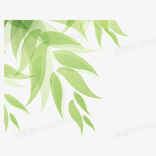 绿色 树叶 小清新背景装饰图案 春天
