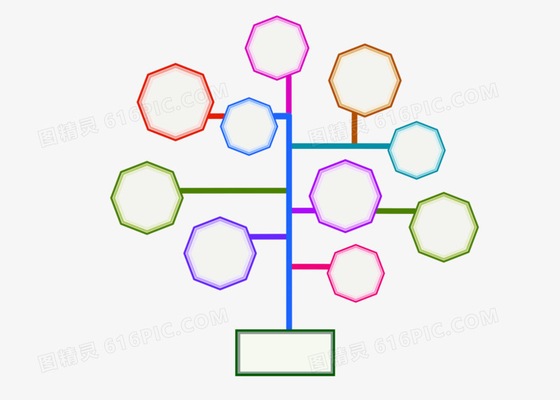 彩色树形ppt元素