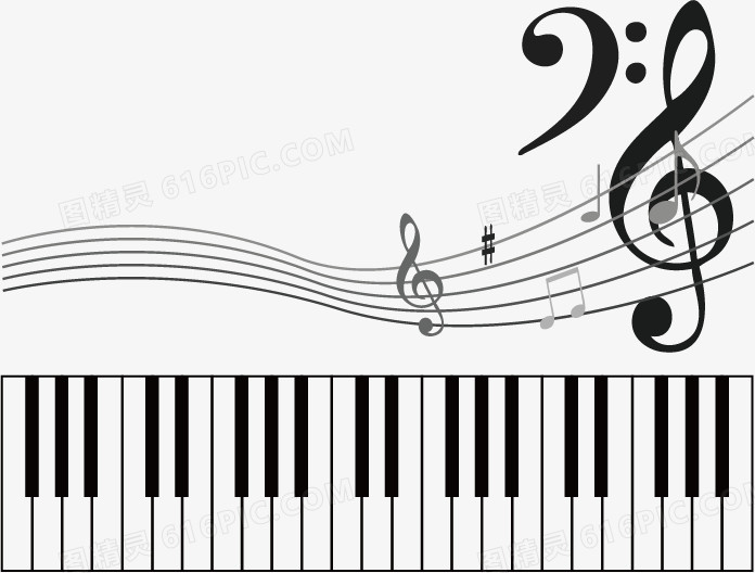 琴键和旋律矢量图