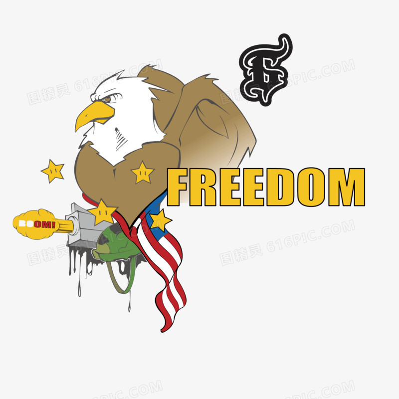 自由美国国旗和老鹰