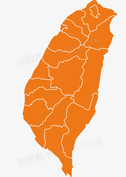 橙色台湾地图