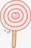 粉色可爱卡通爱心棒棒糖