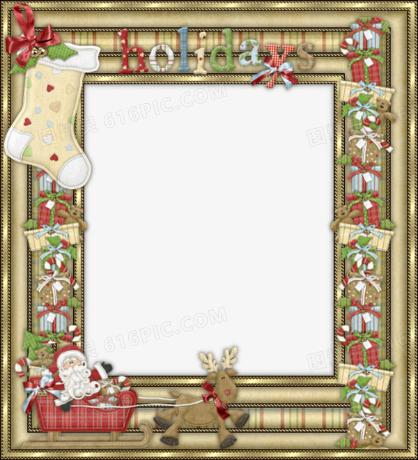 圣诞装饰方形边框