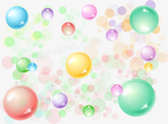 抽象炫彩透明泡泡