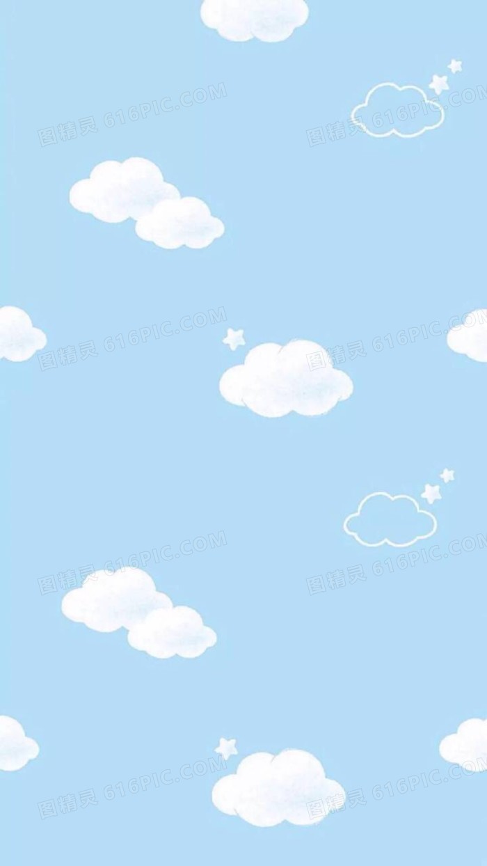 手绘卡通蓝天白云风景图片免费下载_png素材_编号vgpi4y02o_图精灵