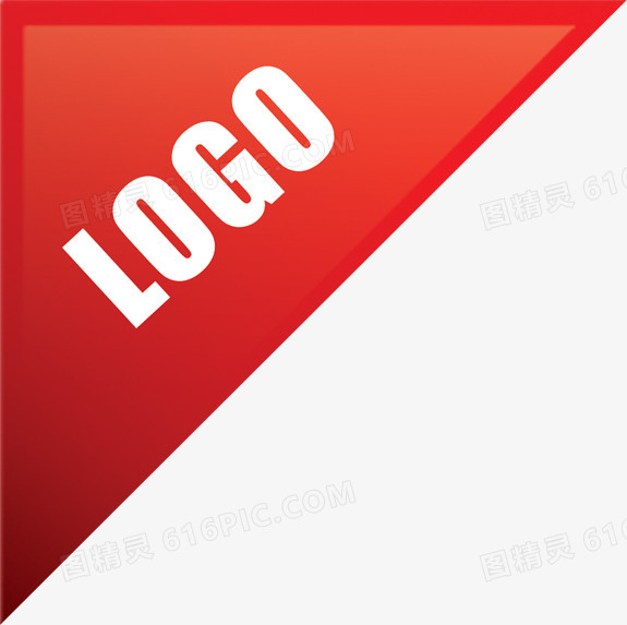儿童节艺术字红色斜三角logo促销标签