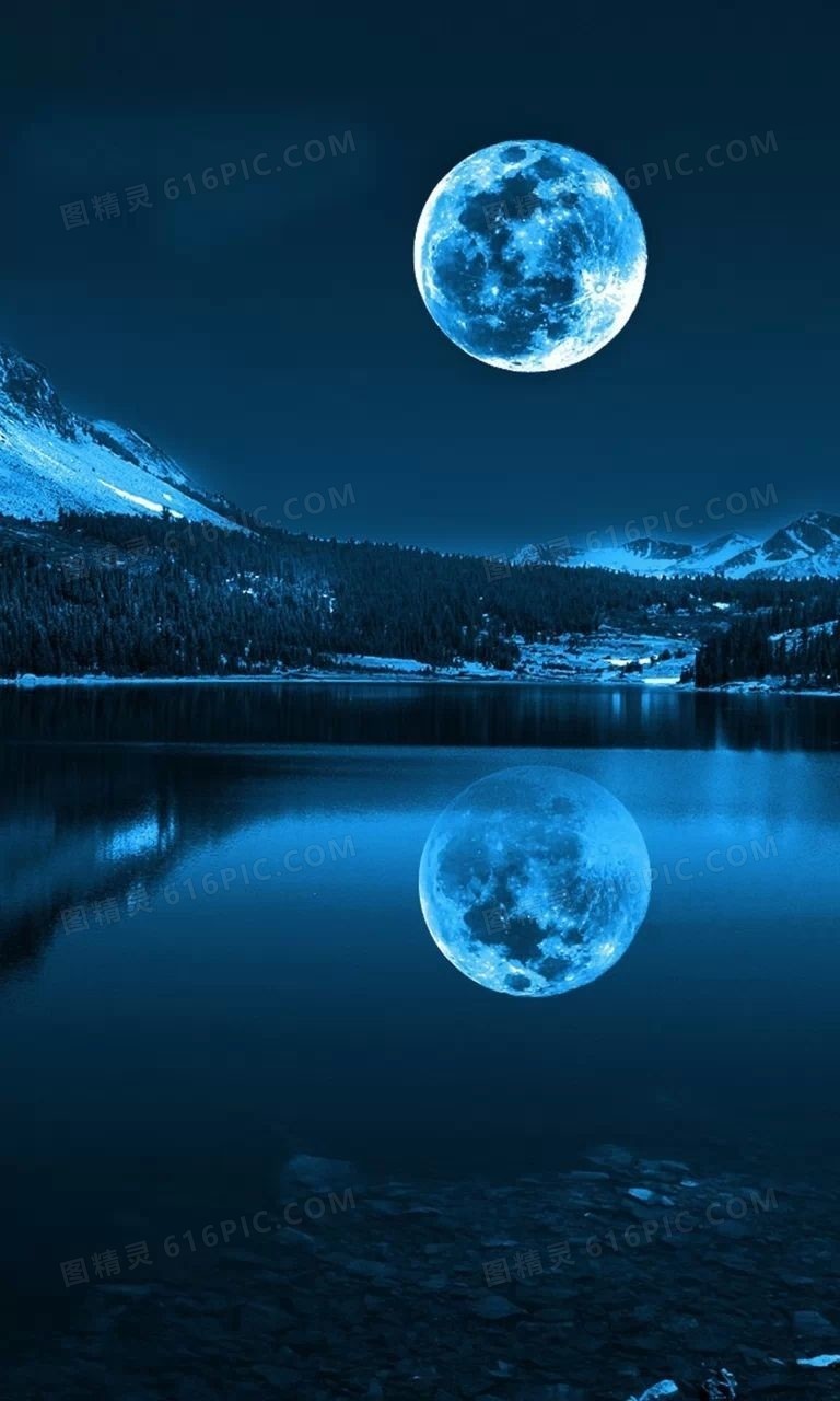 月亮星空天际唯美高清