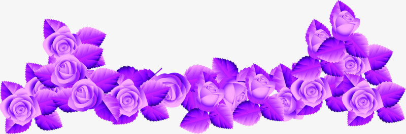 紫色花朵叶子边框素材