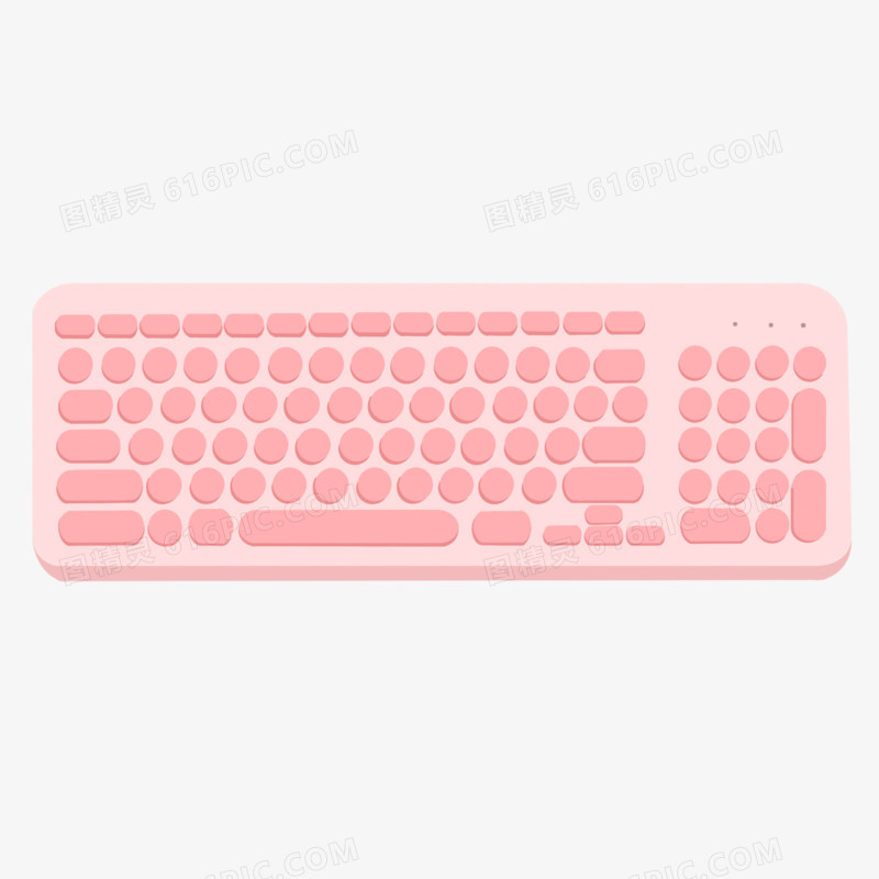 手绘卡通电脑配件粉红色键盘元素