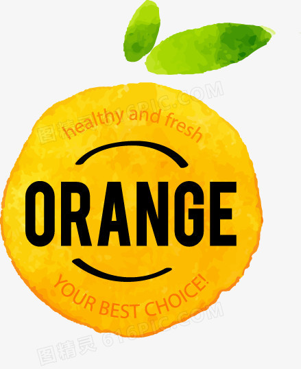 柠檬橙汁手绘标签
