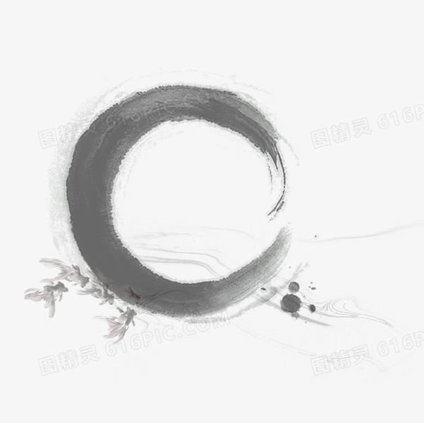 中国风水墨圆环