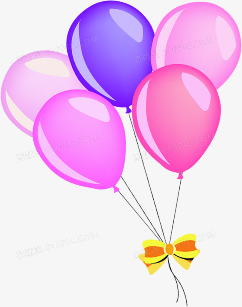 彩色卡通可爱手绘气球装饰