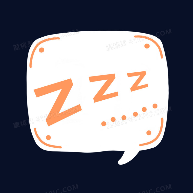 睡觉对话框橙色装饰元素