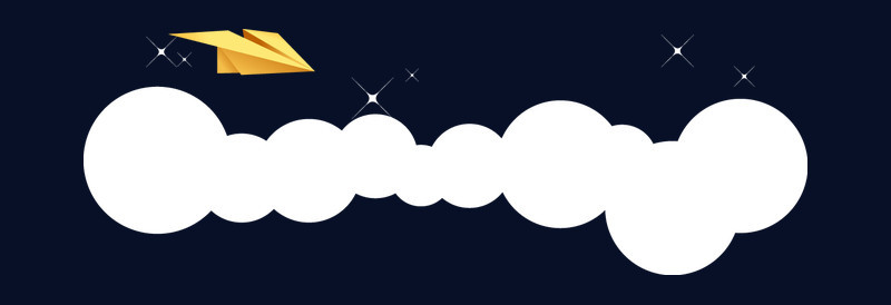 卡通天空云朵飞机