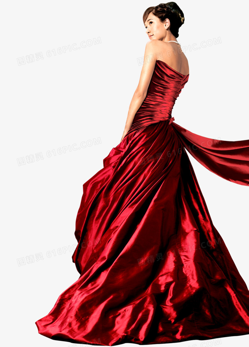奢华红裙美女