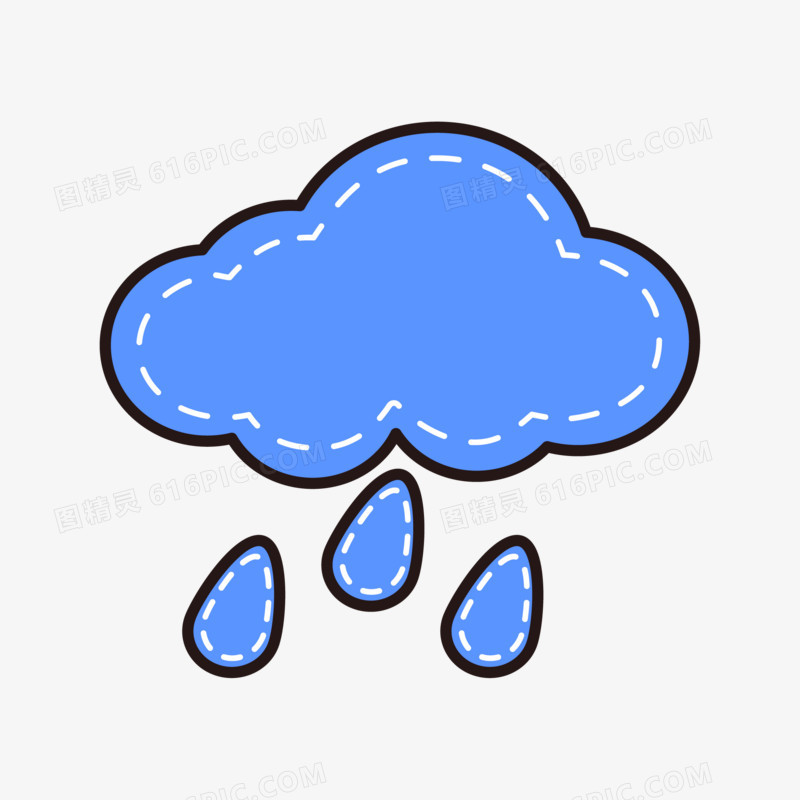 天气预报雨天下雨图标元素