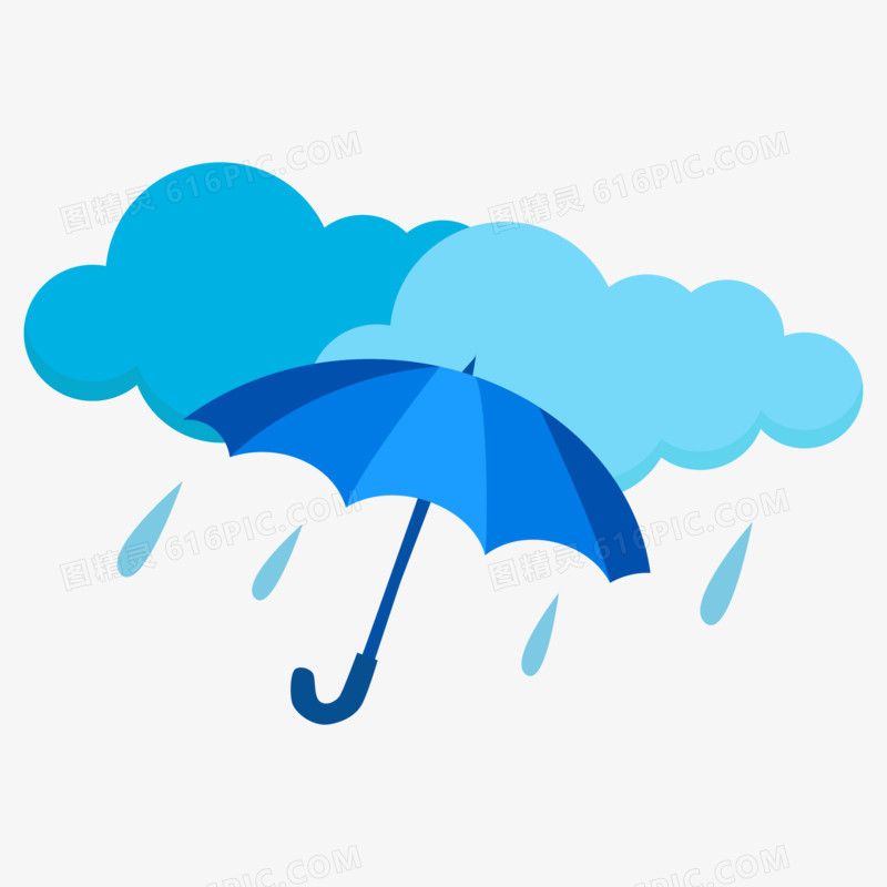 天气下雨图标矢量元素