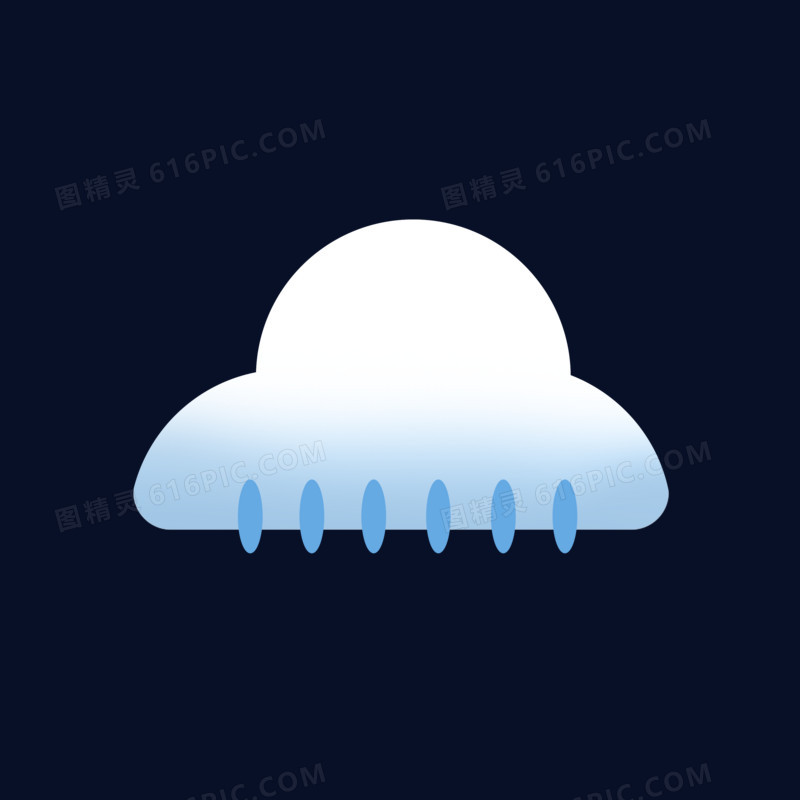 卡通手绘天气预报雨雨天图标素材