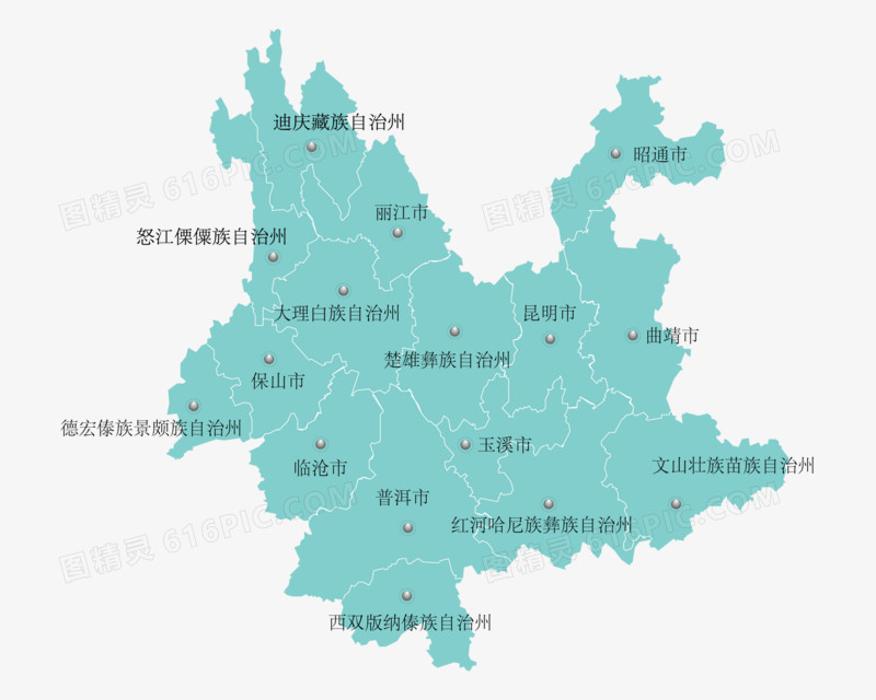 云南省地图矢量元素