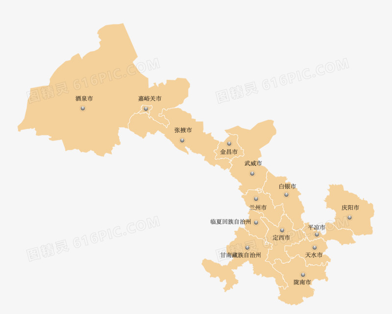 甘肃省矢量地图