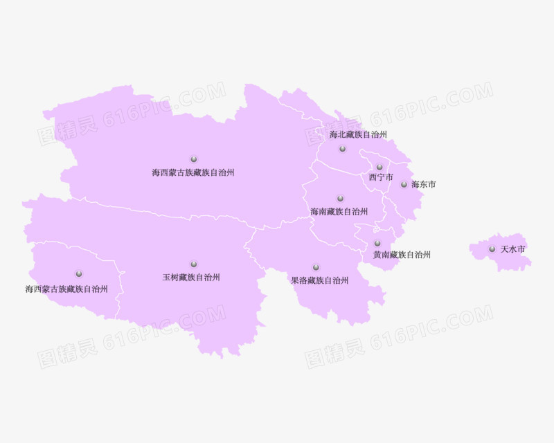 青海省矢量地图元素