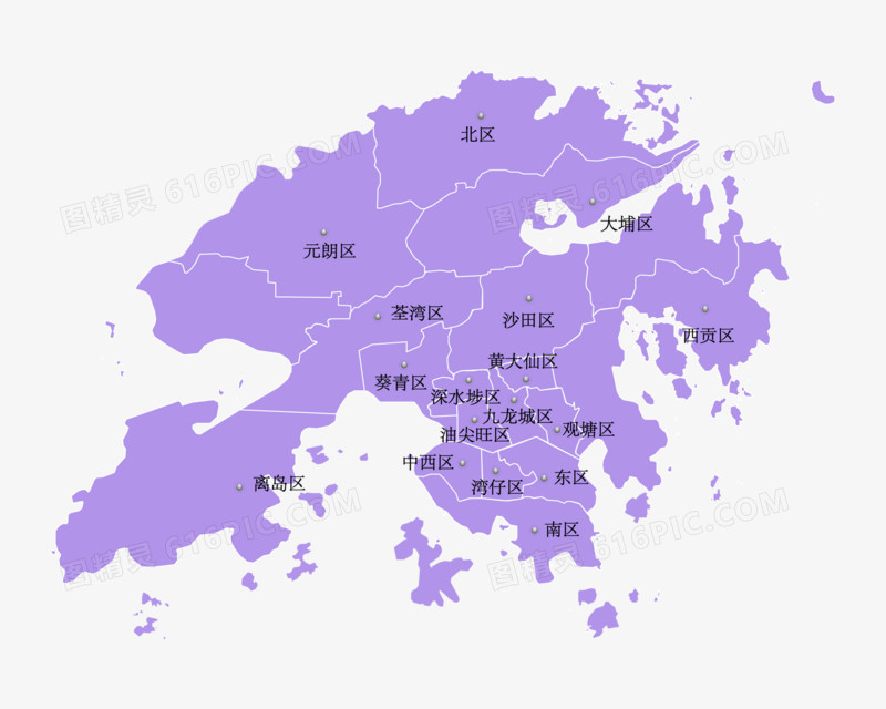 香港特别行政区地图矢量元素