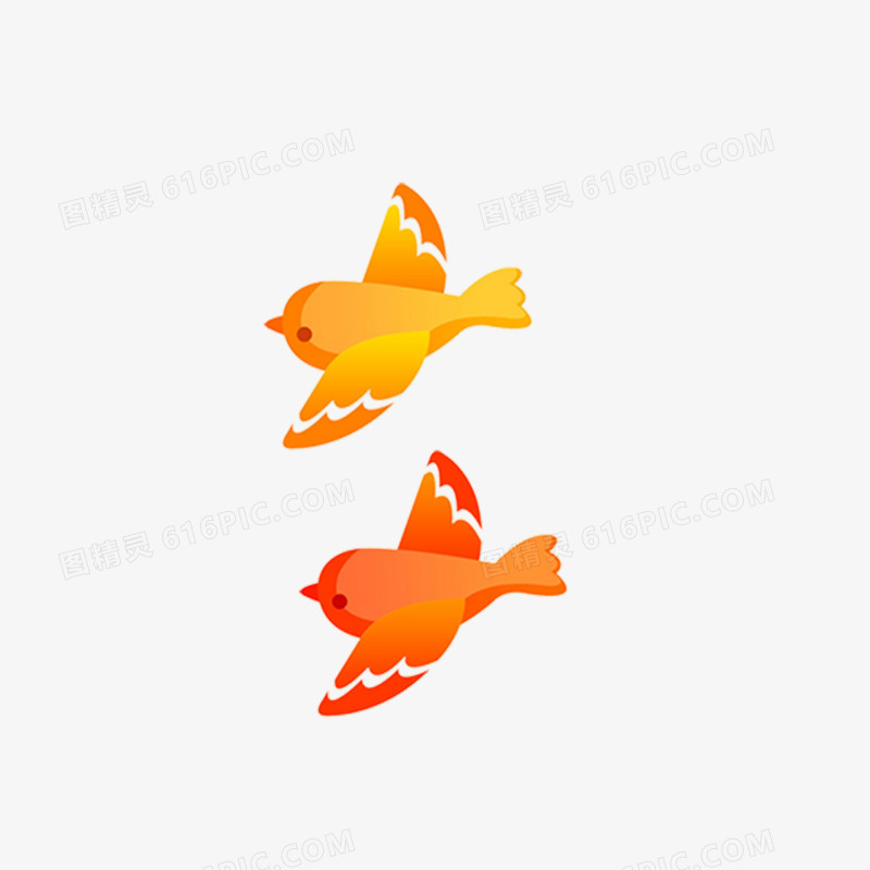 卡通小鸟漂浮