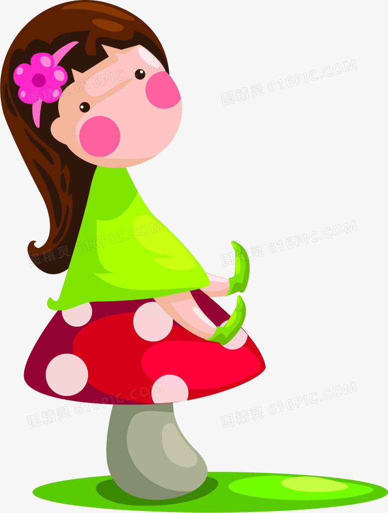 女孩卡通蘑菇可爱儿童节六一61