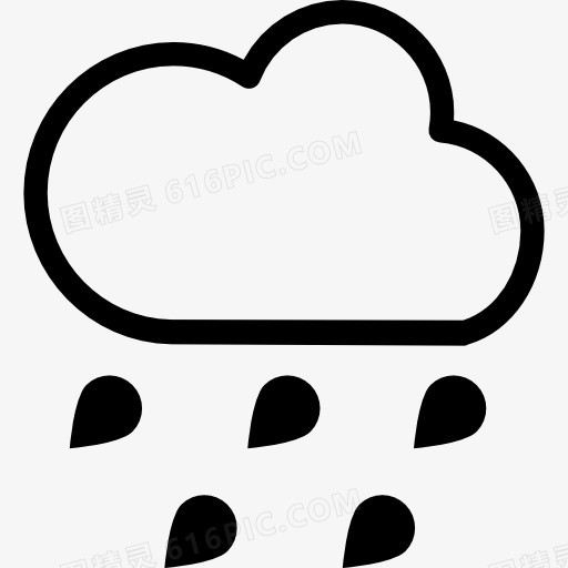 雨天气符号概述云落下的雨滴图标