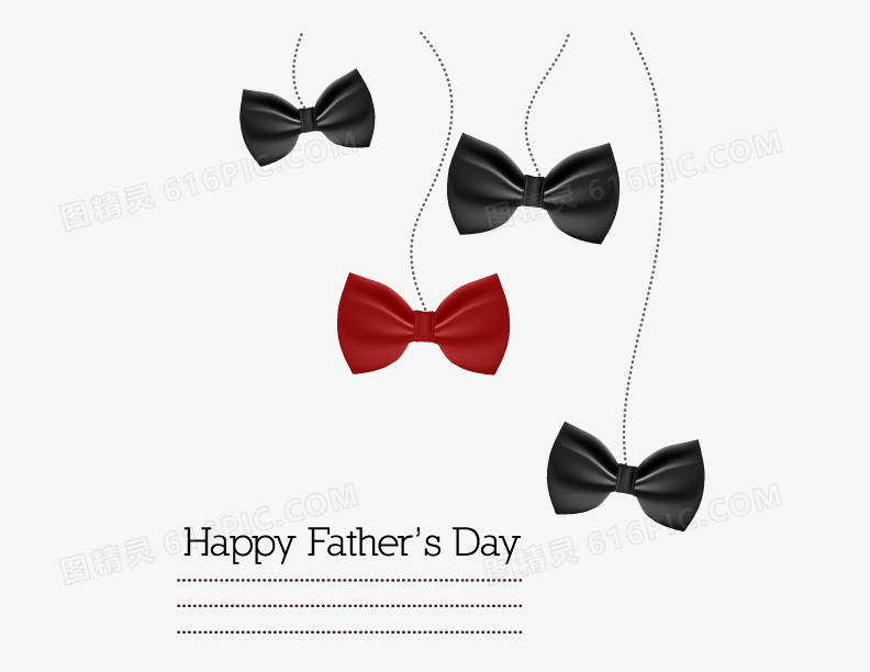 父亲节 节日装饰图案 领结  线条