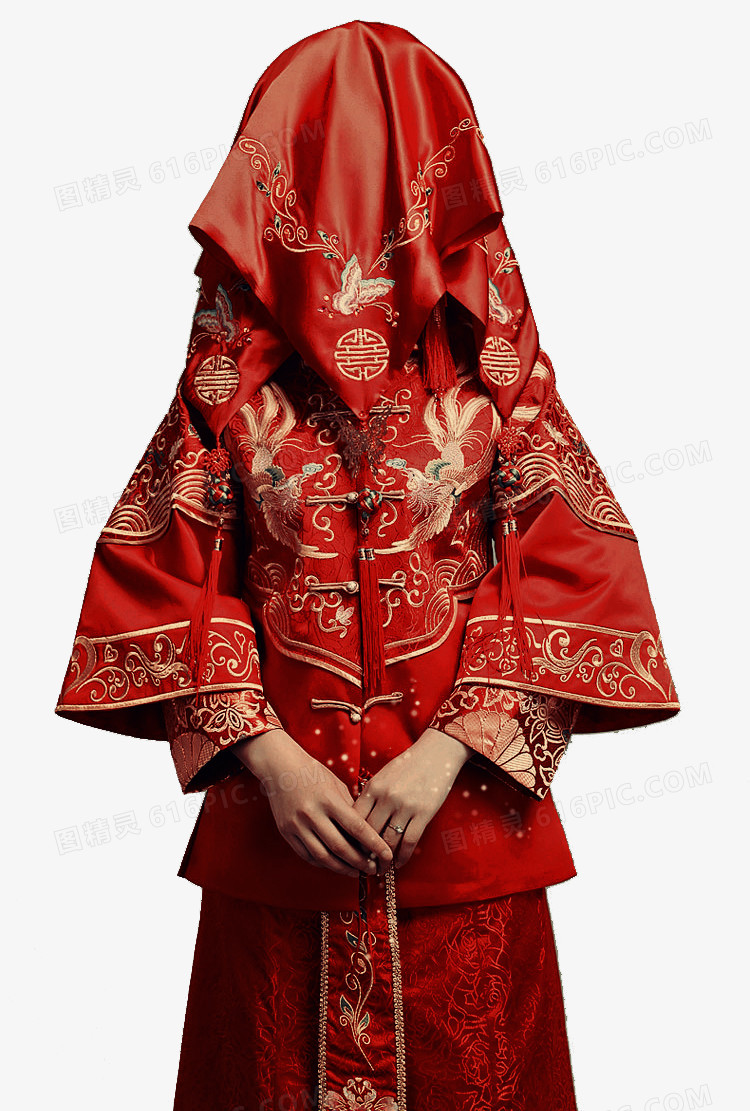 关键词:              中国新娘红盖头中式结婚礼服