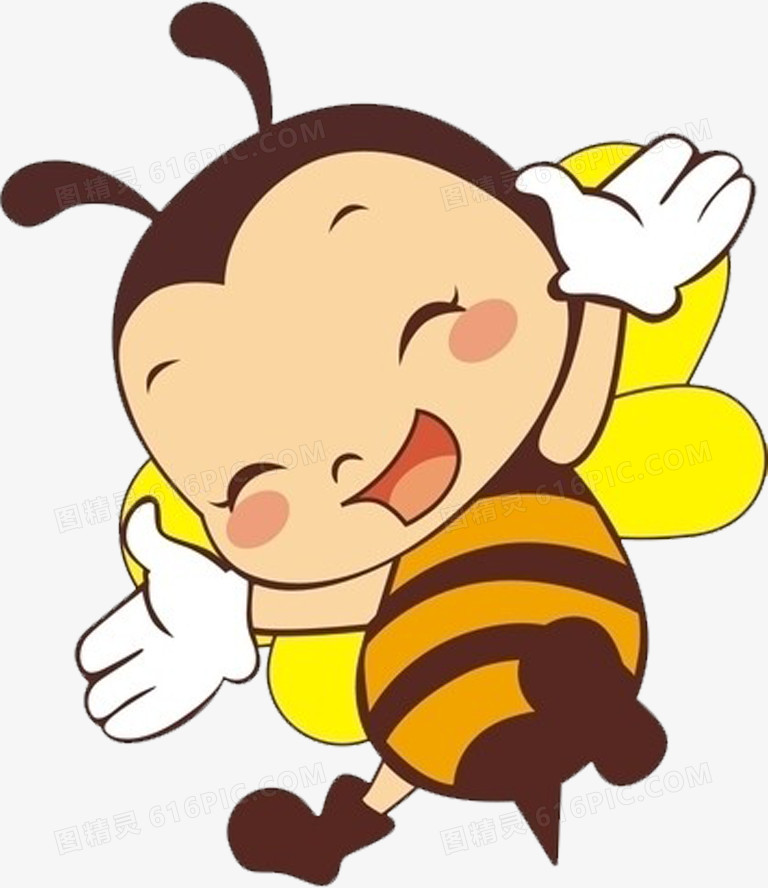 手绘可爱黄色蜜蜂