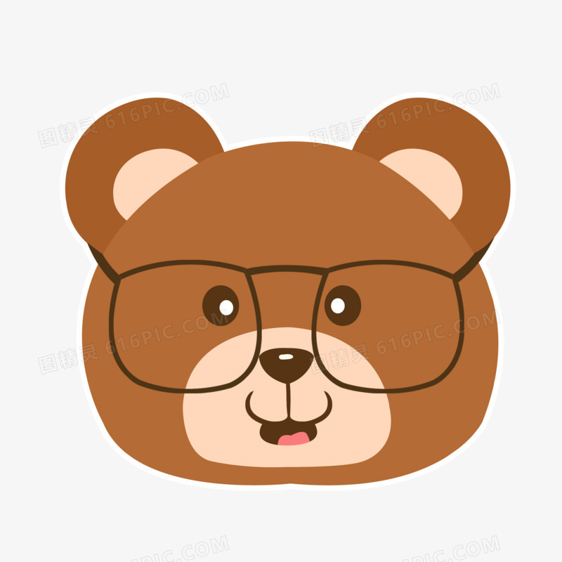 可爱小熊动物贴纸装饰素材