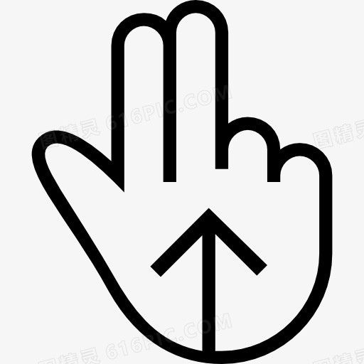 两个手指向上滑动手势笔划符号一方面图标