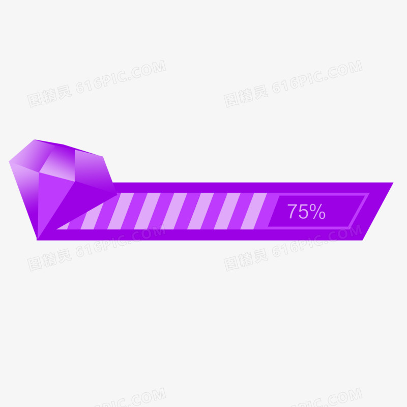 紫色宝石能量条图标元素