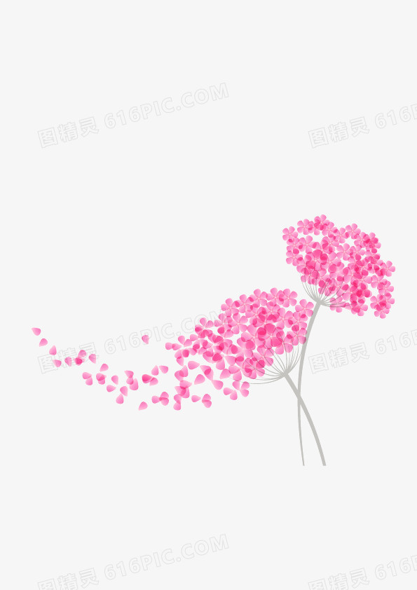 花 花瓣  散落 矢量图 流线型  粉红色
