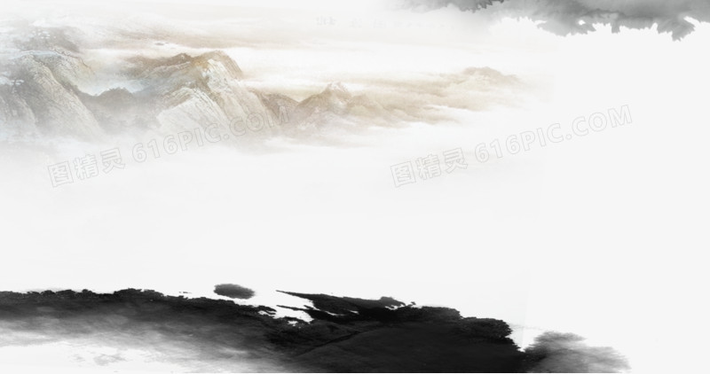 中国风山水水墨画