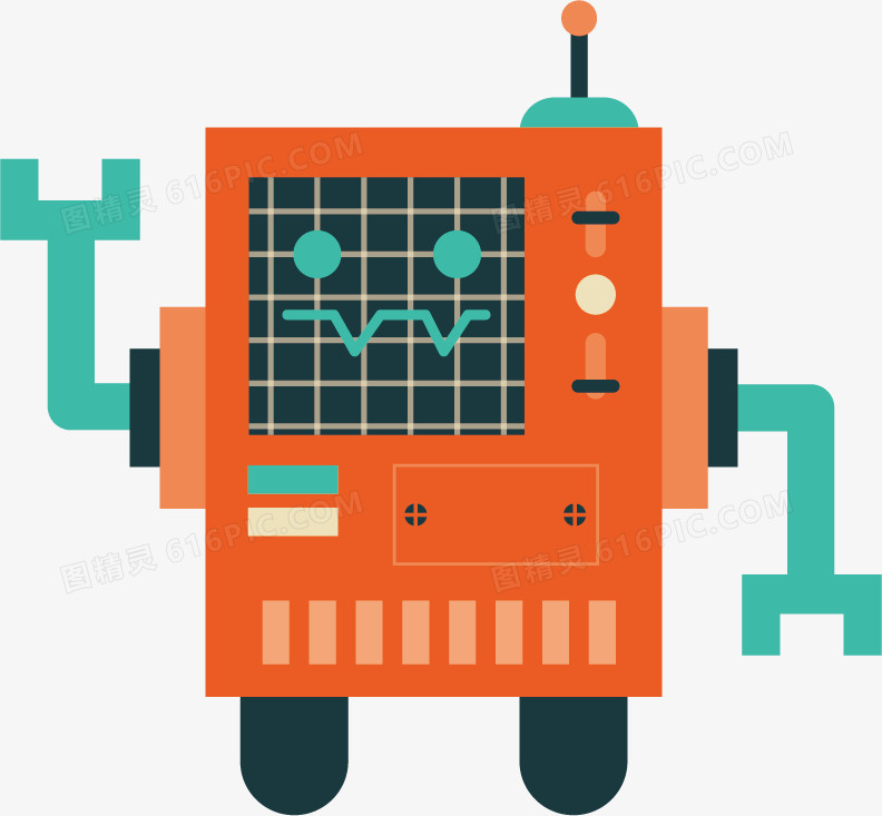 彩色机器人矢量素材