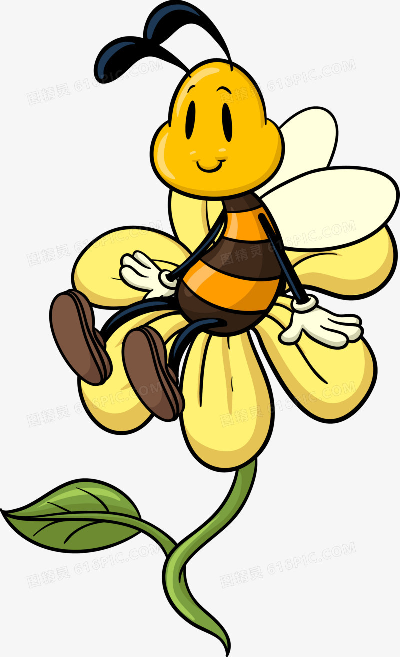 矢量小蜜蜂卡通可爱动物昆虫