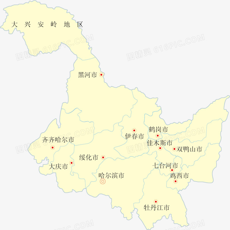 黑龙江矢量地图