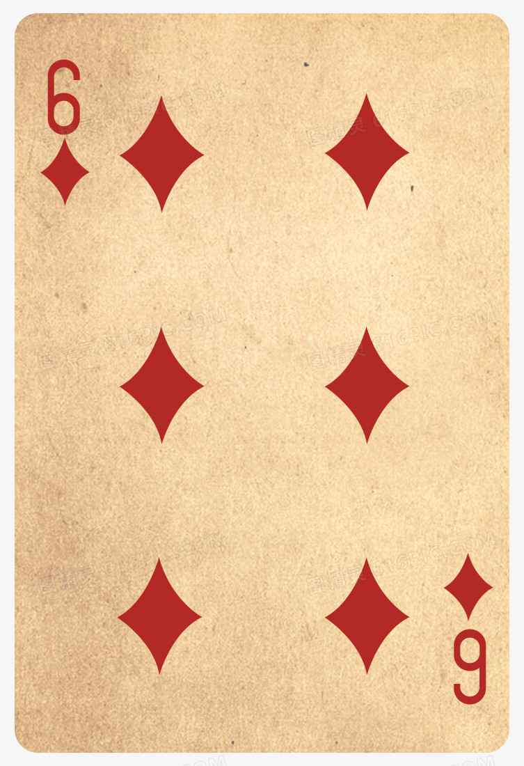 魔化气氛欧美点缀扑克6方块菱形扑克牌牌图精灵为您提供魔幻素材点缀