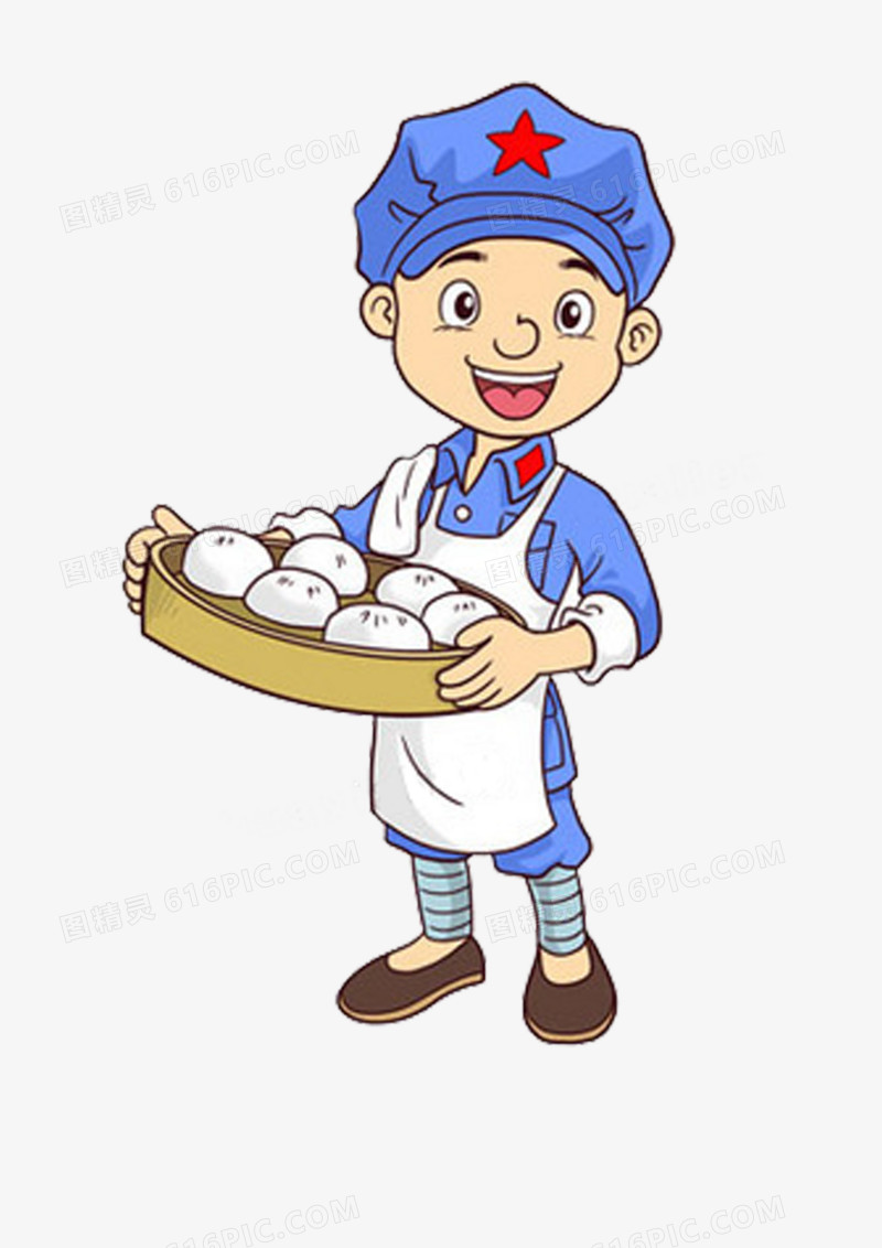 美食宣传单美食传单卡通美食厨师蒸包子手绘画素材图片pngpsd蒸包子手