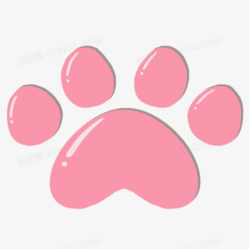 简约可爱粉红色小动物猫爪子元素
