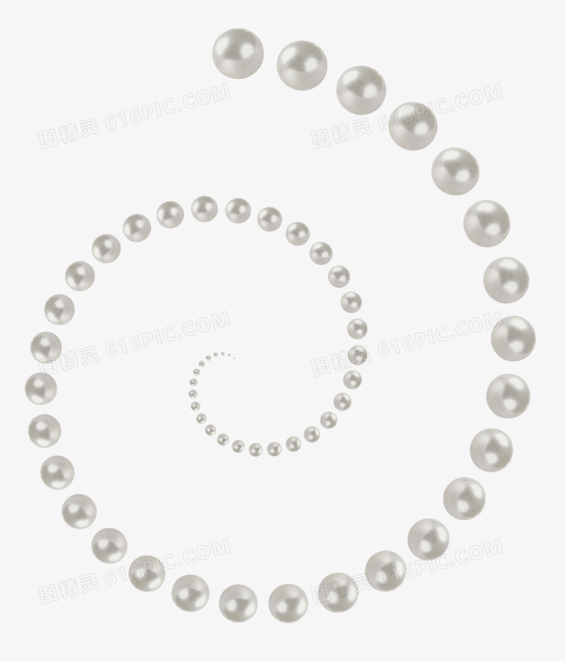 珍珠卡通项链图片素材  精美漩涡珍珠