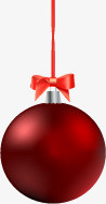 红色质感球形合成圣诞节元素