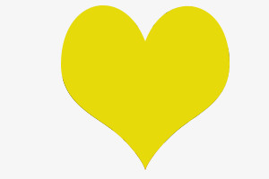 扁平风格黄色的爱心